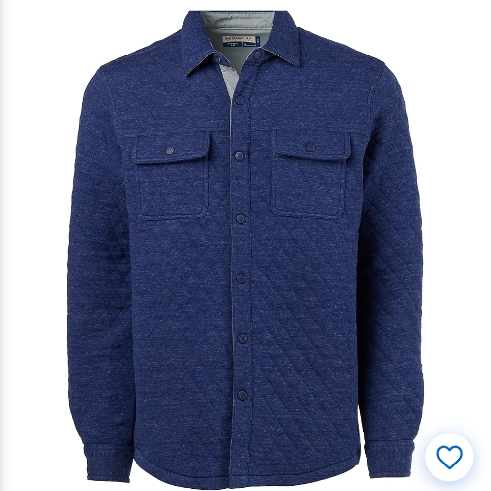 Magellan Outdoors Men's Navy Quilted Shirt Jacket